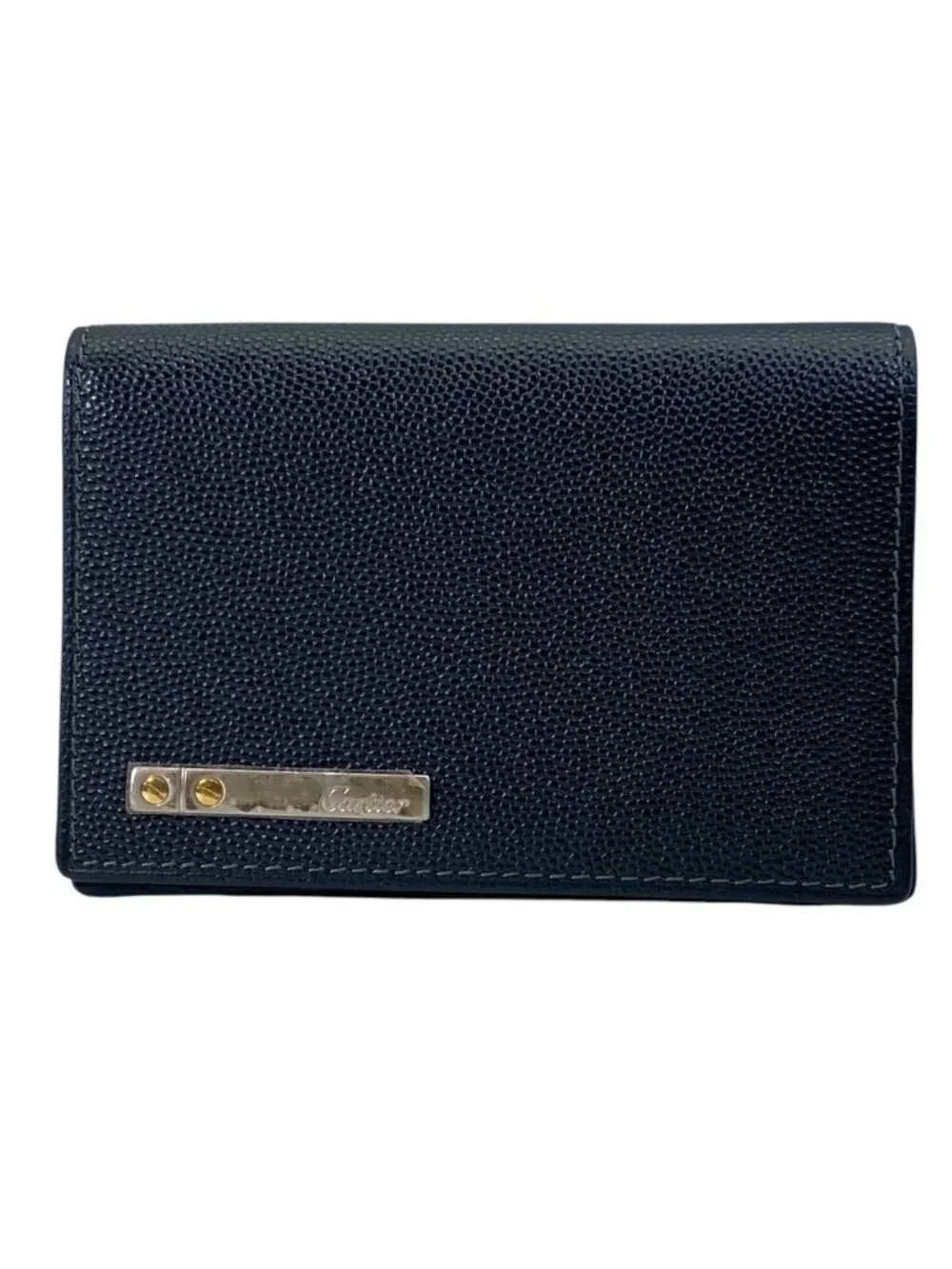 Cartier Santos Card Case Era Holder Business Leather Black High Quality Daily